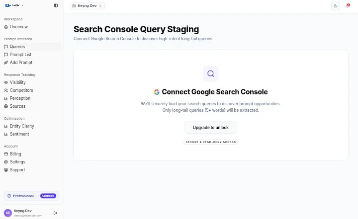 User GSC Query Page